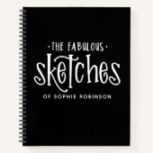 白黒エレガントスケッチブック ノートブック (正面)