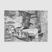 白黒エレガントスケッチレッドライディングフードウルフ 薄葉紙 (正面)