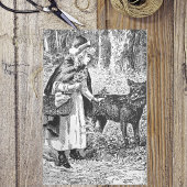 白黒エレガントスケッチレッドライディングフードウルフ 薄葉紙