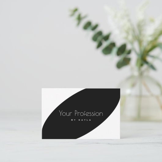白黒エレガントスタイルプロフェッショナル 名刺 (スタンド正面)