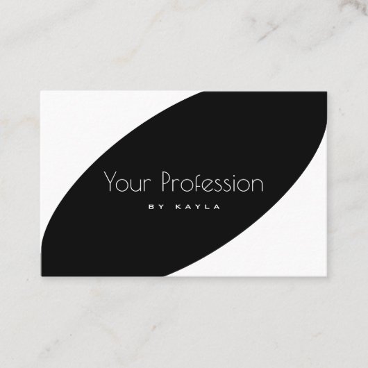 白黒エレガントスタイルプロフェッショナル 名刺 (正面)