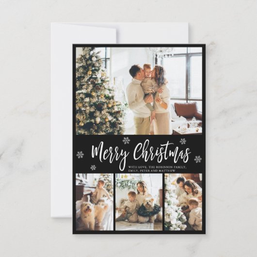 白黒エレガントスノーフレーク4写真クリスマス (正面)