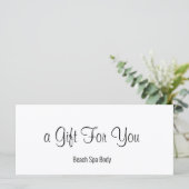 白黒エレガントスパサロンギフト証明書 (スタンド正面)