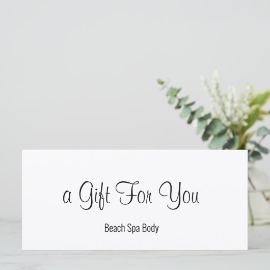 白黒エレガントスパサロンギフト証明書 (スタンド正面)