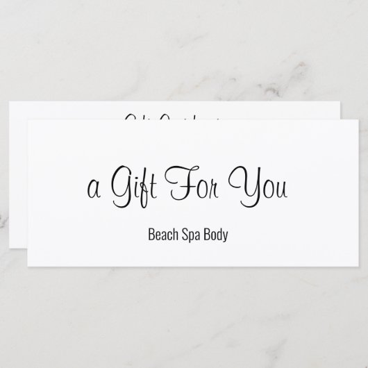 白黒エレガントスパサロンギフト証明書 (正面/裏面)