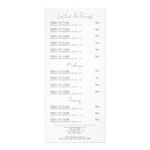 白黒エレガントスパサービスメニューのラックカード ラックカード (裏面)