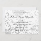 白黒エレガントスワールフォト2025卒業 招待状 (裏面)