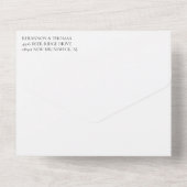 白黒エレガントスワ結婚ール オールインワン招待状 (裏面)