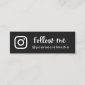 白黒エレガントソーシャル後を追メディアQRコード スキニー名刺 (正面)