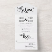 白黒エレガントタイポグラフィアットラスト結婚ーズ オールインワン招待状 (内側)