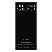 白黒エレガントタイポグラフィサロンカード ラックカード (裏面)