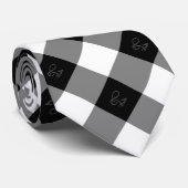 白黒エレガントダイヤモンドパターン ネクタイ (ロール)