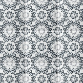 白黒エレガントダマスクのパタビクトリアンーン タイル