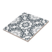 白黒エレガントダマスクのパタビクトリアンーン タイル (側面)