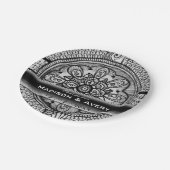 白黒エレガントダマスクウェディングイベントラブウィン ペーパープレート (アングル)