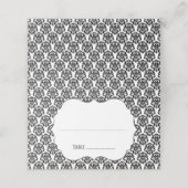 白黒エレガントダマスクウェディングエスコートカード プレイスカード (外部開封)