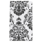 白黒エレガントダマスクパーティー スモールペーパーバッグ (正面)