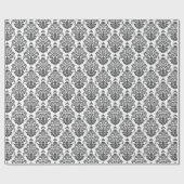 白黒エレガントダマスクパーティー ラッピングペーパー (フラット)