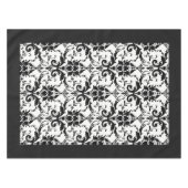 白黒エレガントダマスク模様 テーブルクロス (正面(横))