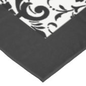 白黒エレガントダマスク模様 テーブルクロス (アングル)