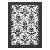 白黒エレガントダマスク模様 テーブルクロス (正面)