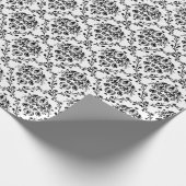 白黒エレガントダマスク ラッピングペーパー (角)