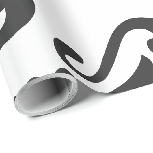 白黒エレガントダマスク ラッピングペーパー (ロールコーナー)