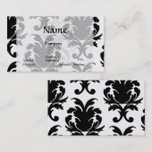 白黒エレガントダマスク 名刺 (正面/裏面)