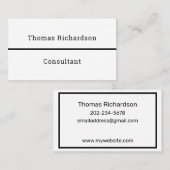 白黒エレガントテンプレートコンサルタシンプルント 名刺 (正面/裏面)