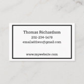 白黒エレガントテンプレートコンサルタシンプルント 名刺 (裏面)