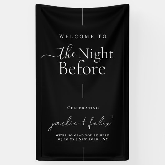 白黒エレガントディナーリハーサルへようこそ 横断幕 (縦)