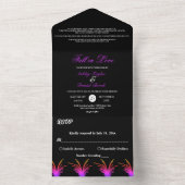 白黒エレガントネオングラス秋の結婚式 オールインワン招待状 (内側)