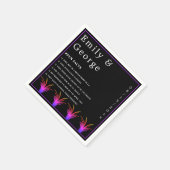 白黒エレガントネオングラス秋の結婚式 スタンダードカクテルナプキン (角)