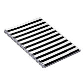 白黒エレガントノートブストライプのック ノートブック (右側)