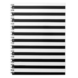 白黒エレガントノートブストライプのック ノートブック