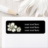 白黒エレガントハイビスカスフローラ住所 シール (インサイチュ)