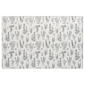 白黒エレガントハーブガーデンパターン ファブリック (ヤード)