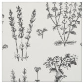 白黒エレガントハーブガーデンパターン ファブリック (見本)