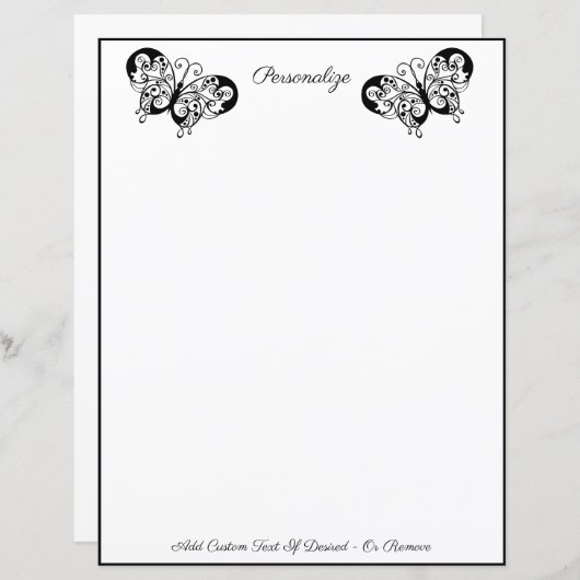 白黒エレガントバタフライシルエット (正面/裏面)