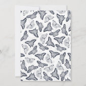 白黒エレガントバタフライデザイン 招待状 (裏面)