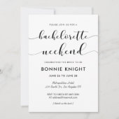白黒エレガントバチェロレッテ週末 招待状 (正面)