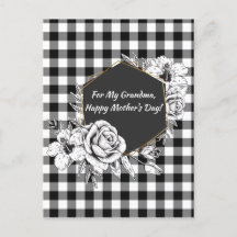 白黒エレガントバラおばあちゃん母の日