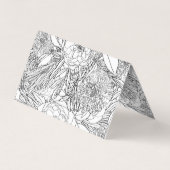 白黒エレガントバラとマリゴールドフラワー 名刺 (裏面)