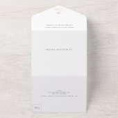 白黒エレガントバラシンプル金ゴールド結婚の オールインワン招待状 (外側)