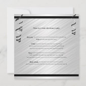 白黒エレガントバルーンの特殊イベント 招待状 (裏面)