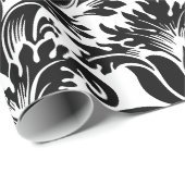 白黒エレガントバロック模様 ラッピングペーパー (ロールコーナー)