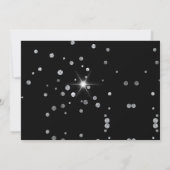 白黒エレガントバースデーパーティーシルバーヒール 招待状 (裏面)