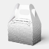 白黒エレガントパターン名前をカスタムする フェイバーボックス (正面サイド)