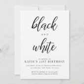 白黒エレガントパーティの招待状 招待状 (正面)