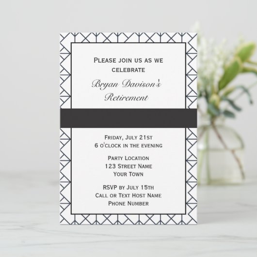 白黒エレガントパーティの招待状 招待状 (スタンド正面)